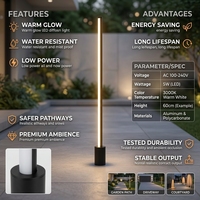 Lampadaire d'extérieur au design noir simple lumière LED hôtel solaire led jardin éclairage paysager étanche