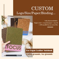 Neues Design A5 Kaffeesatz Planer Großhandel Benutzer definiertes Logo Cork Hardcover Tagebuch Recyceltes Journal Hochwertiges Business-Notizbuch