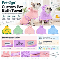 Peignoir pour chien en microfibre 300 GSM, polaire corail, séchage rapide, serviette de bain pour animaux de compagnie, fabrication OEM, vente en gros