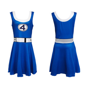 Robe de Cosplay Invisible Woman de la bande dessinée Les Quatre Fantastiques, Costume bleu pour femmes, pour fête d'Halloween, jeu de rôle, tenue de scène - Product Image 3