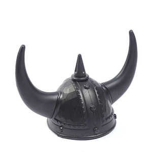 Helm Viking Raider Hitam dengan Tanduk, Topi Pesta Gladiator Romawi Abad Pertengahan, Penjualan Terlaris - Product Image 1