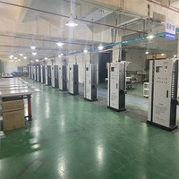 Station de recharge extérieure sur pied avec persiennes ventilées, armoire en tôle étanche, boîtier de chargeur EV orange
