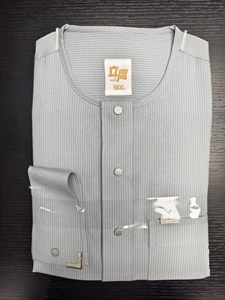 Venta caliente clásico blanco hilado poliéster tela Stand <span class=keywords><strong>Collar</strong></span> Qatar Robe con mangas de puño y botón de metal túnica musulmana - Product Image 4