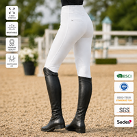 Pantalon d'équitation pour femme, taille haute, avec empiècements en daim aux genoux, grip en suède, fermeture éclair, en spandex, séchage rapide, respirant, vêtements d'équitation