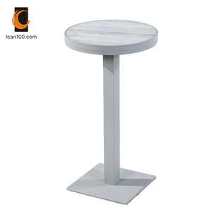 Mesa de <span class=keywords><strong>Bar</strong></span> de lujo, mesa de <span class=keywords><strong>Bar</strong></span> redonda, de pie, de vidrio, blanco, para ocio - Product Image 2