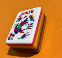 Tuiles de mahjong de luxe, ensemble de mahjong américain coloré avec des tuiles en acrylique à sept couches pour des jeux portables à quatre joueurs
