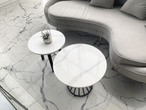 Cut-to-Size thạch anh bàn màu trắng tùy chỉnh thiết kế Bàn cà phê đá cẩm thạch hàng đầu - Product Image 2