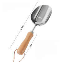 Spatule de jardin en acier inoxydable avec manche en bois, désherbeur manuel, cultivateur de sol pour jardinage extérieur, pelle, fourche, désherbeur