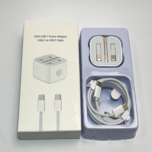 35W PD <b>USB</b>‑C Wall Fast Charger Nylon Braided Type‑C to Type‑C Cable Set Optional US EU UK Plugs for Tablets Earbuds Daily Use - Product Image 1