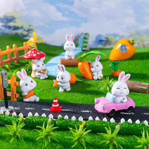 Kit di Accessori per Micro Paesaggi Fai-da-Te, Miniature di Coniglietti Pasquali per Giardini Fatati, Decorazioni per Terrari, Torte e Auto - Product Image 3