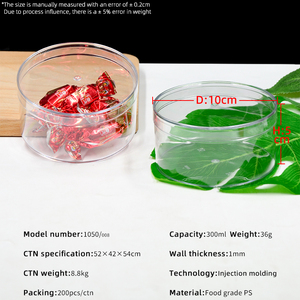 Scatole Rotonde in Plastica Trasparente per Alimenti all'Ingrosso per Gelatine, Gomme da Masticare, Pasticceria e Tiramisù - Product Image 6