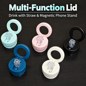 Bouteille d'eau isotherme portable en métal avec couvercle à paille, nouveau coloris, 24 oz, et gourde isotherme 32 oz avec support magnétique pour téléphone - Product Image 4