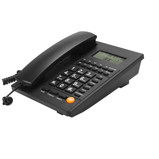 Multifunctional Analog Corded Wired LAN Caller ID Battery-Free Landline Telephone for Office Home Hotel
