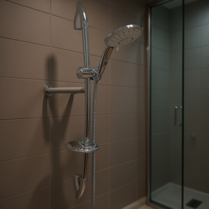 Sistema de Ducha Completo con Riel Deslizante de Terciopelo Cromado de 74.5 cm, Juego de Accesorios para Baño - Product Image 3