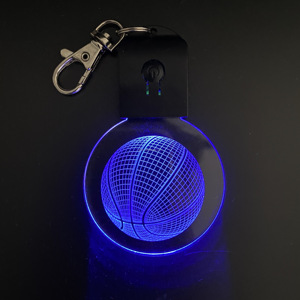 Gantungan Kunci Akrilik Kosong Rgb Warna Gantungan Kunci Berkedip Led 3d Optical Mini Lampu Malam Kabel Usb Keyring Isi Ulang untuk Bisnis - Product Image 2