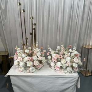 Centro de Mesa de Flores Artificiales Blancas y Rosas de Alta Calidad GreenLife de 60 cm para Decoración de Mesa de Comedor y Banquetes - Product Image 5