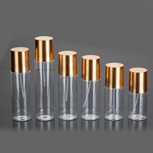 Botella redonda de 100ml, 120ml, 150ml, 180ml, 200ml, 250ml, botella de espray de tóner con tornillo para maquillaje facial, botella de tóner cosmético de oro rosa - Product Image 3