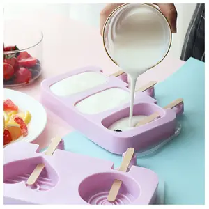 Silicone BPA miễn phí đầy màu sắc Popsicle khuôn an toàn silicon kem Ice khuôn Ice Cream công cụ