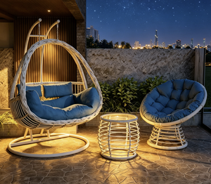 Chaise suspendue en rotin tressé, simple ou <span class=keywords><strong>double</strong></span>, pour jardin, terrasse, mobilier d'extérieur, balançoire de loisirs – Vente chaude directe usine - Product Image 1