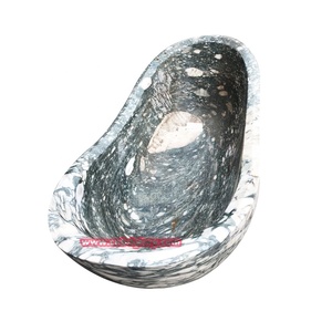Moderna banheira de pedra de mármore autônoma Forma Oval <span class=keywords><strong>1</strong></span> pessoa Spa Massagem Praça Oval inclui escorredor para cozinha Villa Park - Product Image 2