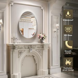 กระจกติดผนังทรงวงรี Brightify ขนาด 22x30 นิ้ว กรอบโลหะสีเงิน กระจกตกแต่งห้องน้ำสไตล์โมเดิร์น - Product Image 6