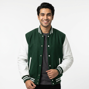 High Quality Letterman <b>Men</b> Varsity <b>Jackets</b> Wool 100% Real <b>Leather</b> Winter Custom CollegeBaseballjacket for <b>men</b> - Product Image 1