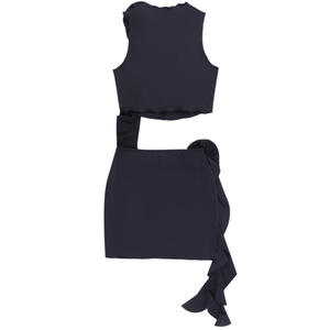 Gran oferta 2024, vestido de urdimbre ajustado informal <span class=keywords><strong>elegante</strong></span> personalizado, Top corto <span class=keywords><strong>Terno</strong></span> sin mangas <span class=keywords><strong>para</strong></span> <span class=keywords><strong>mujer</strong></span> Sexy y minifaldas, traje, conjuntos de 2 piezas - Product Image 5