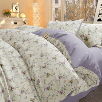 Ensemble de literie 4 pièces en tissu 100% coton, impression numérique, pour la maison et l'hôtel, plusieurs motifs disponibles, draps imprimés