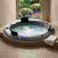Jacuzzi Redondo de Hidromasaje para 4 Personas, Moderno, de ABS, para Exteriores, Uso en Villas