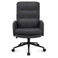 Chaise de bureau de direction à dossier haut, réglable en hauteur, pivotante, avec accoudoirs fixes et coussin épais