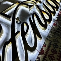Letras Retroiluminadas LED 3D Personalizadas de Acero Inoxidable, 12V, Regulables, Doradas, Acrílicas Espejo, Metálicas, IP65 Impermeables