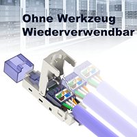 ZOERAX Konektor Modular RJ45 Tanpa Alat Kecepatan Tinggi S/FTP Cat6A/Cat7/Cat8