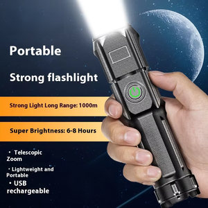 Портативный уличный светодиодный фонарь с USB-зарядкой, аккумулятор 18650, водонепроницаемость IP65, телескопический зум, дальность луча 1000+ м, для кемпинга - Product Image 1