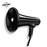 Mini mégaphone 30-50W, haut-parleur passif portable en plastique, microphone intégré, alarme, éclairage LED pleine gamme, batterie 1000-2000mAh