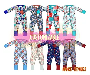 Wholesale Toddlers Boy Girl Zippy Romper Soft Bamboo Fabric Clothes Onesies Newborn Jumpsuit Sleepwear Baby Bamboo Fiber Pajamas