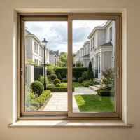Ventana Corredera de Vinilo UPVC con Certificación AAMA y Clasificación Energy Star, de 1.8 mm y 7 Cámaras, con Borde de Aletas Clavadas, para Casa o Villa
