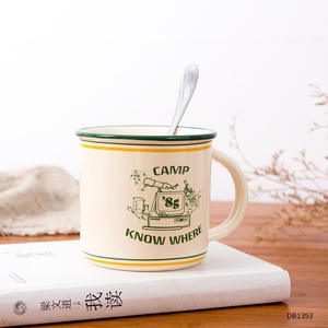 Taza de esmalte Camp Know Where con asa, ecológica, para camping al aire libre, regalo para empresas - Product Image 1