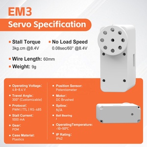 Servomoteur robotique intelligent EM3, couple de 3 kg, bus série, 300 degrés, TTL, pour <span class=keywords><strong>robot</strong></span> compagnon <span class=keywords><strong>Eilik</strong></span> - Product Image 3