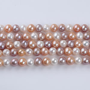 Zhuji 10-11mm Natural Freshwater <b>Pearl</b> Powder Mixed Color White & Purple Punch Head <b>Loose</b> <b>Pearls</b> for DIY Wholesale - Product Image 1