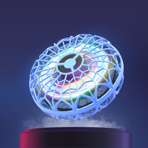 Palla UFO con Ritorno Automatico e Luci LED - Lancia e Ritorna, Rotazione Giroscopica, (Blu/Argento) - Product Image 4