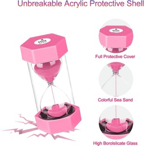 Khuyến mại Nhà Máy đầy màu sắc lớn Acrylic không thể phá vỡ 3/5/10/20/30 phút đồng hồ cát hẹn giờ - Product Image 3