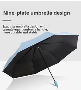 Parapluie de voyage pliable Rain Shine, moderne, avec 8 baleines, revêtement noir, protection UV, impression de logo personnalisée - Product Image 4