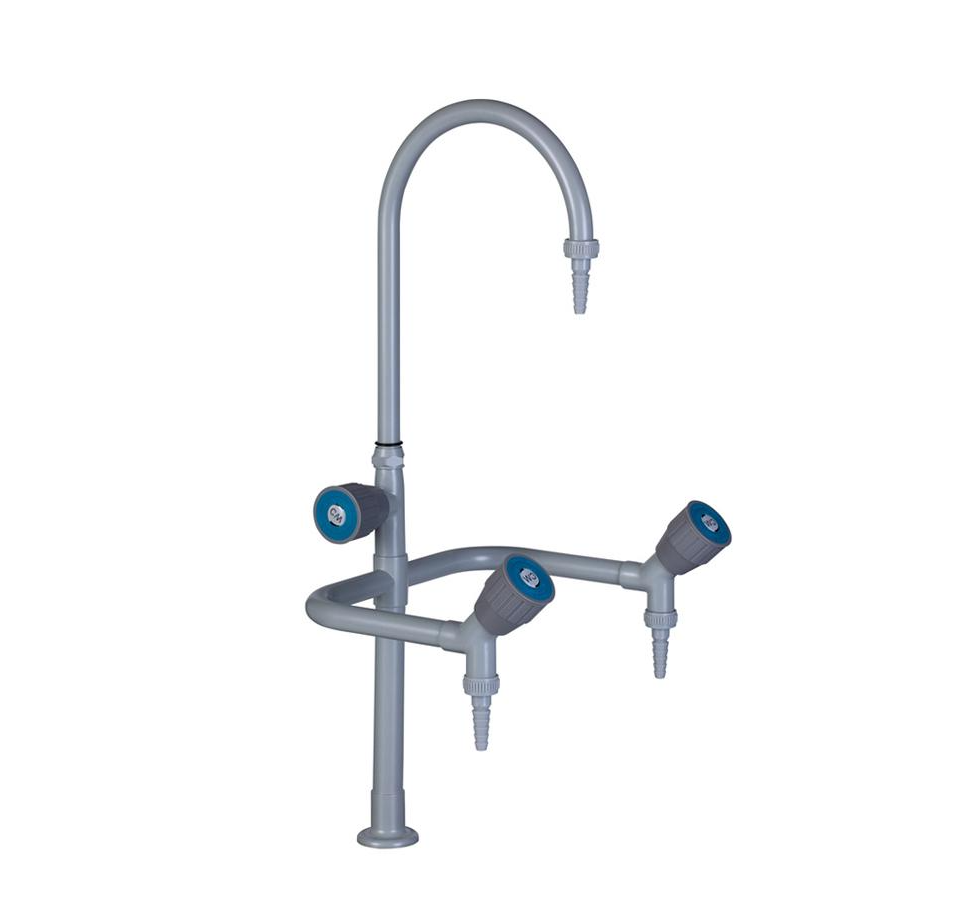 Gooseneck Lab Fittings Three Way Automatic Laboratory Water Faucet Sink Assay