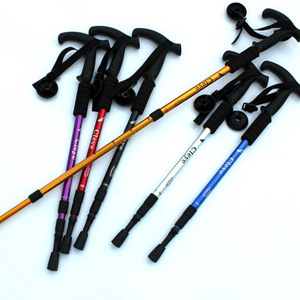 Bastones de Senderismo Cleye de Aleación de Aluminio Telescópicos con Absorción de Impactos y Mango en T, Equipo de Trekking para Exteriores - Product Image 1