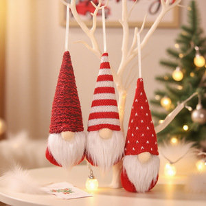 Kerstversieringen Kerstboom Hangende Kabouters Gebreide Pluche Santa Elf Opknoping Poppen Voor Nieuwjaarsfeest Feestdecoraties - Product Image 2