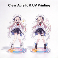 Support d'affichage personnalisé en acrylique pour figurines, impression UV, découpe laser, figurine irrégulière, accessoire de bureau décoratif