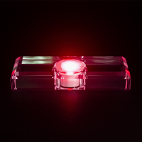 Vente en gros usine – Base LED vierge en verre K9 poli personnalisé avec lumière colorée pour la lithothérapie