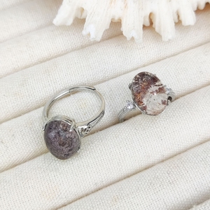 Nouvelle Bague Ovale en Cristal Fantôme Naturel, Pierre Semi-Précieuse Polie, Bague en Quartz de Jardin pour Souvenirs et Cadeaux - Product Image 5