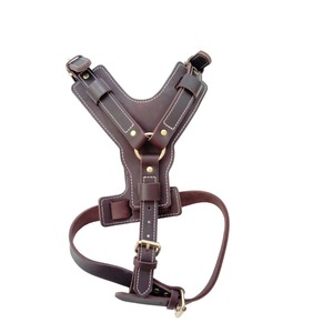 Großhandel Robustes <span class=keywords><strong>Leder</strong></span>-Hundegeschirr Y-förmig Anti-Würge-Brustgurt 4mm Dickes Echtes Rindsleder für Große Rassen - Product Image 6
