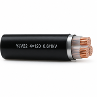 Câble d'alimentation YJV22 4 conducteurs XLPE blindé gainé PVC, conducteur en cuivre pur pour usage souterrain dans la construction 4*120mm²